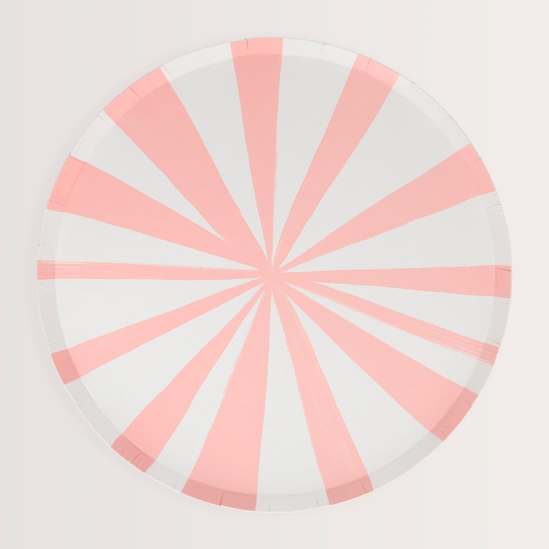Pink Stripe Plates|Side|Dinner