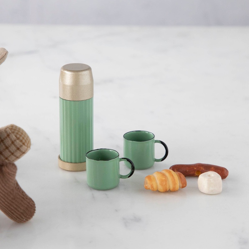 Mini Thermos and Cups Set|Soft Coral|Mint