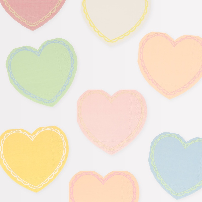 Pastel Heart Napkins|Small|Large