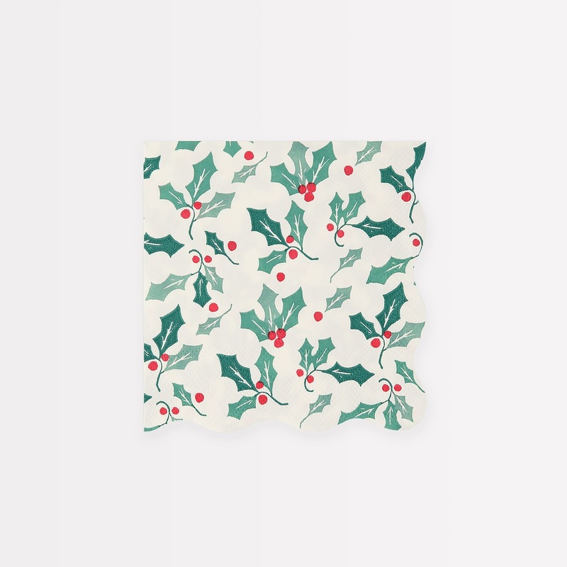 Holly Pattern Napkins|Small|Large