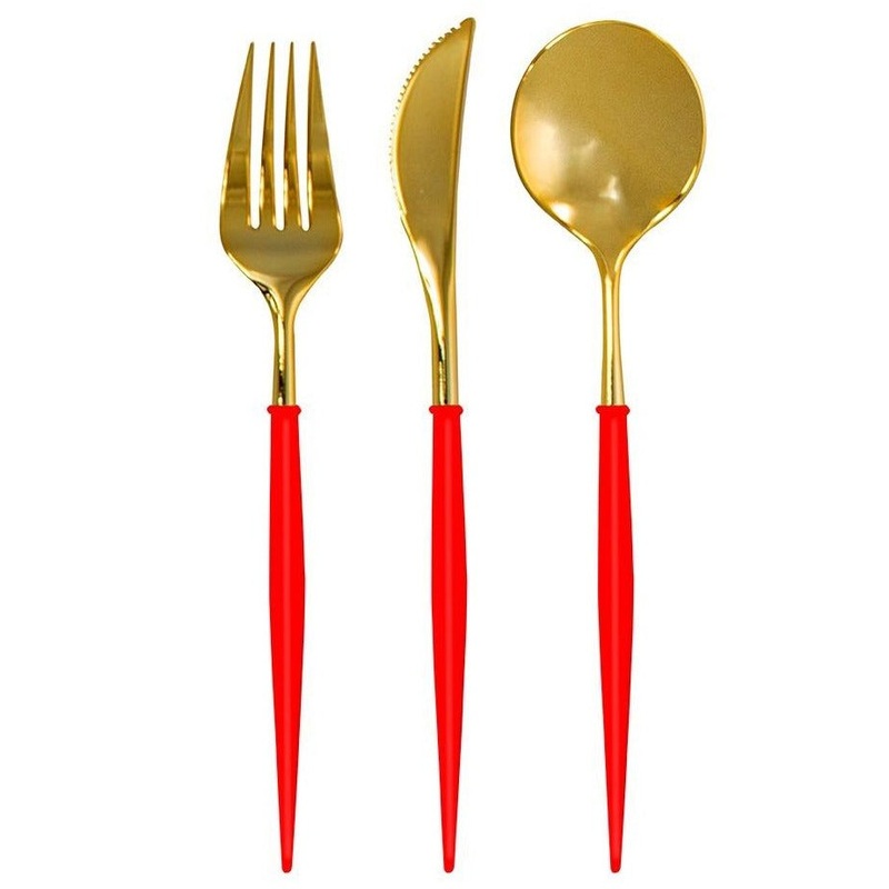 Red/Gold Cutlery Set