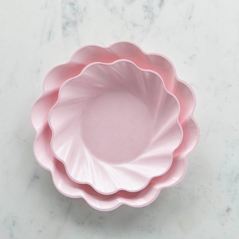 Wavy Eco Blush Plates|Salad Plate|Dinner Plate