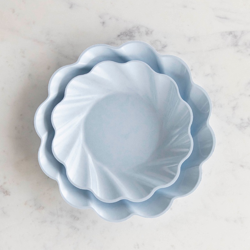Wavy Eco Sky Blue Plates|Salad Plate|Dinner Plate