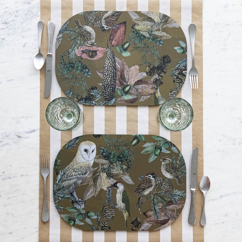 Italian Bird & Floral Placemat, Sold Individually