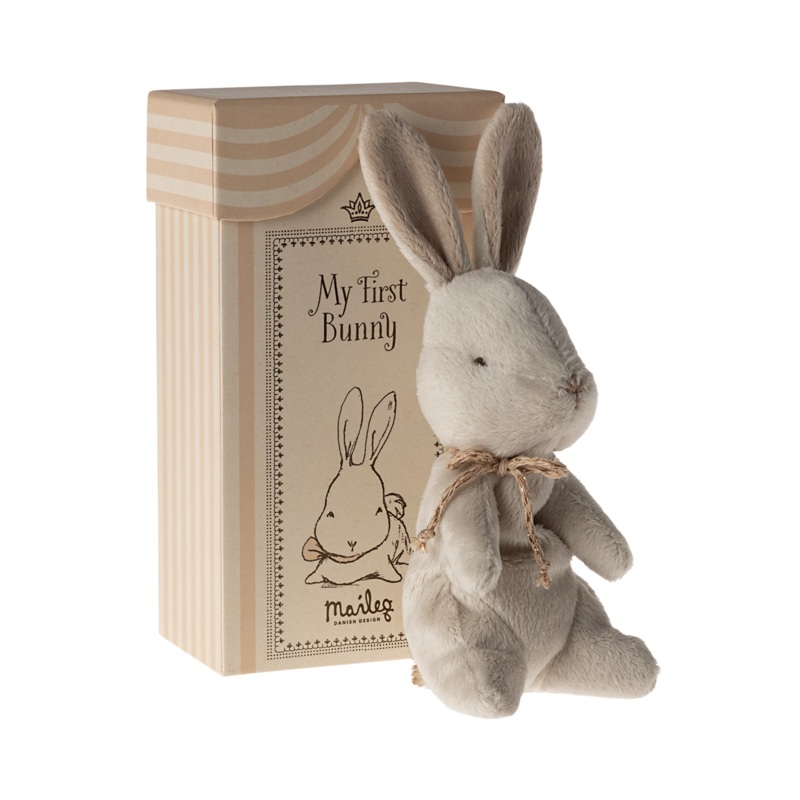 My First Bunny|Off White with pink ribbon|Brown with blue ribbon
