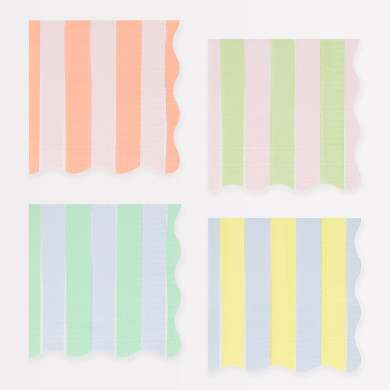 Pastel Stripe Paper Napkins|Small|Guest