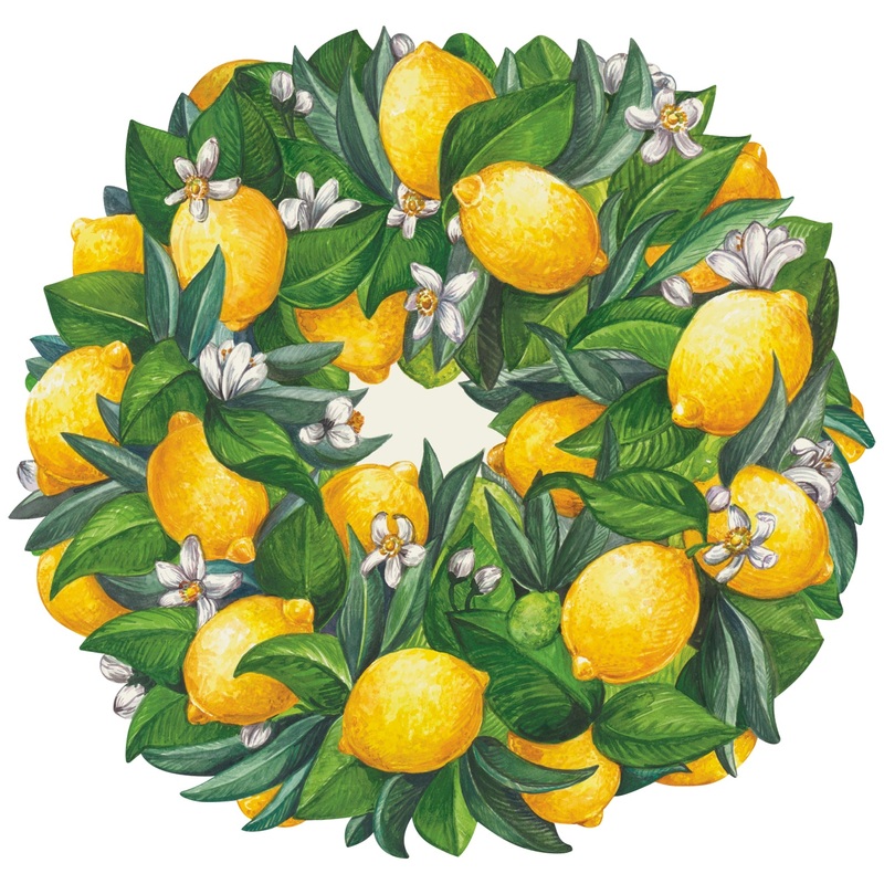 Die-cut Lemon Wreath Placemat