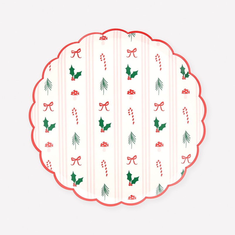 Festive Icons Stripes Plate|Side|Dinner