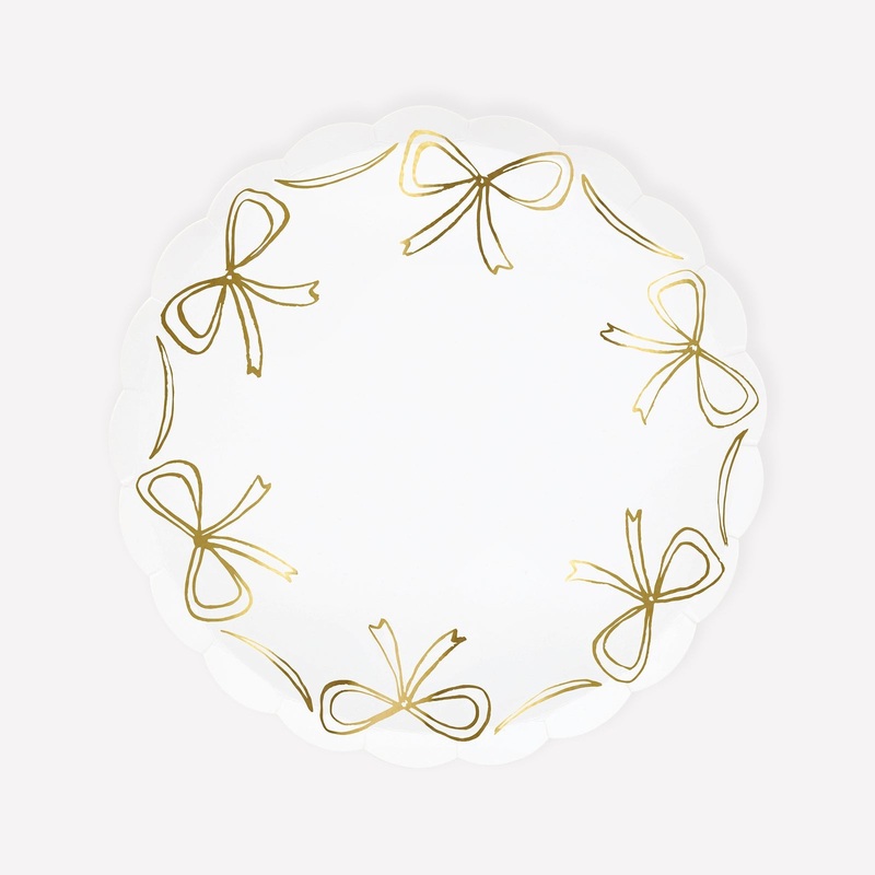 Gold Bow Plates|Side|Dinner