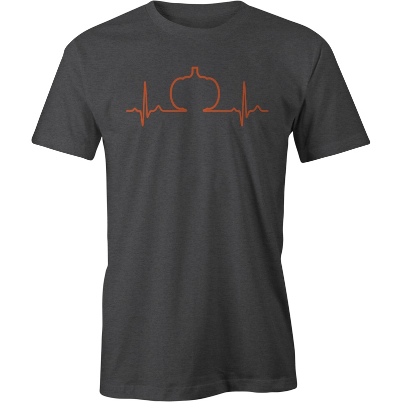 Halloween Heartbeat Tri-Blend Gray T-Shirt