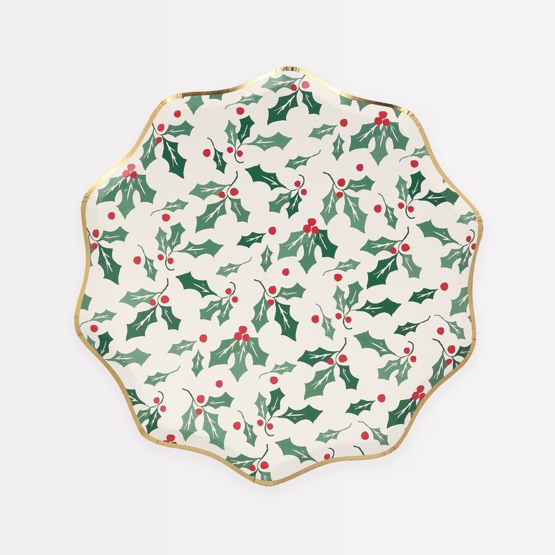 Holly Pattern Plates|Side|Dinner