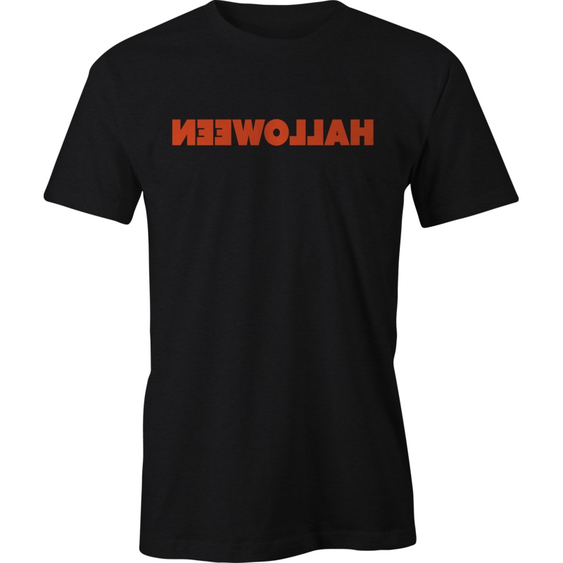 Black T-Shirt with Reverse ‘Halloween’ Design