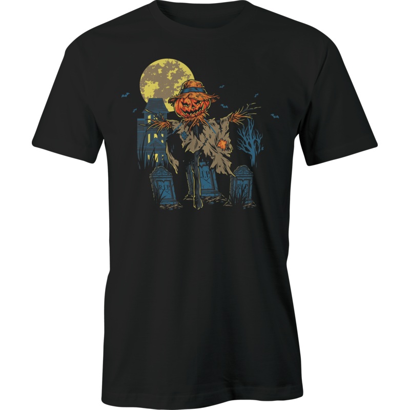 Cemetery Scarecrow Halloween T-Shirt