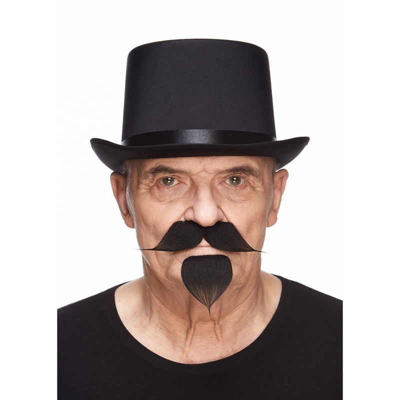 Colonel Moustache and Goatee Black