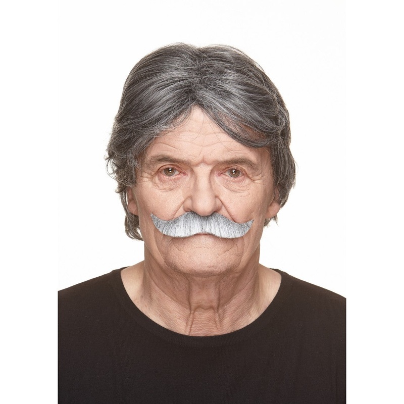 Gentlemans Moustache Grey & White