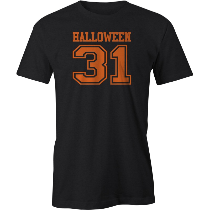 Halloween 31 Jersey Design  Varsity Orange Print
