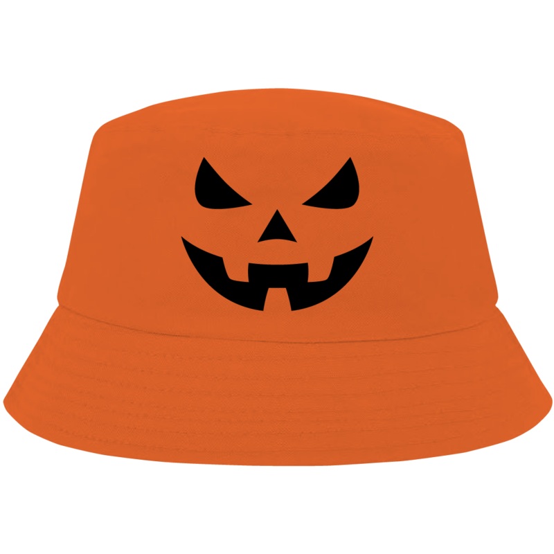 Halloween Bucket Hats|Classic Orange Pumpkin Face|Black Pumpkin Face|1031 Logo|Haunt Shirts Skull-Shirt Logo