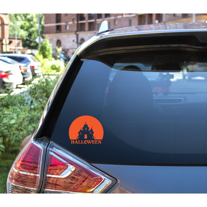 Halloween Haunted House Vinyl Car Decal