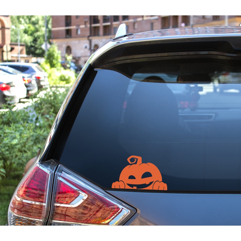 Peeking Pumpkin Decal