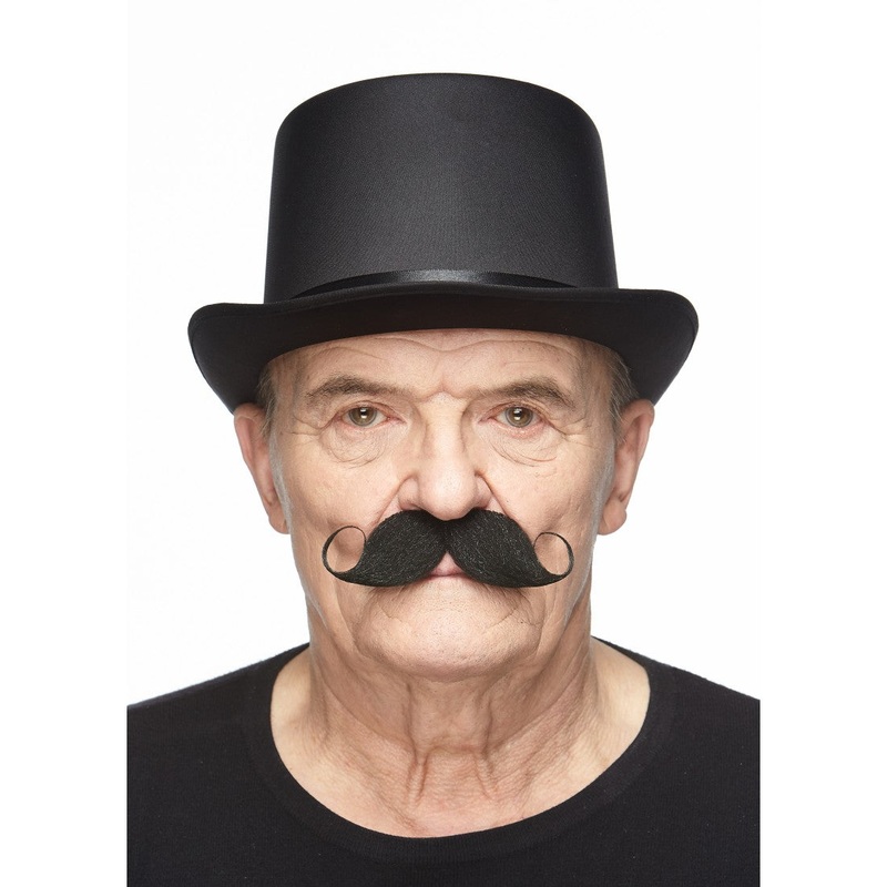 Curled Gentlemans Moustache Black