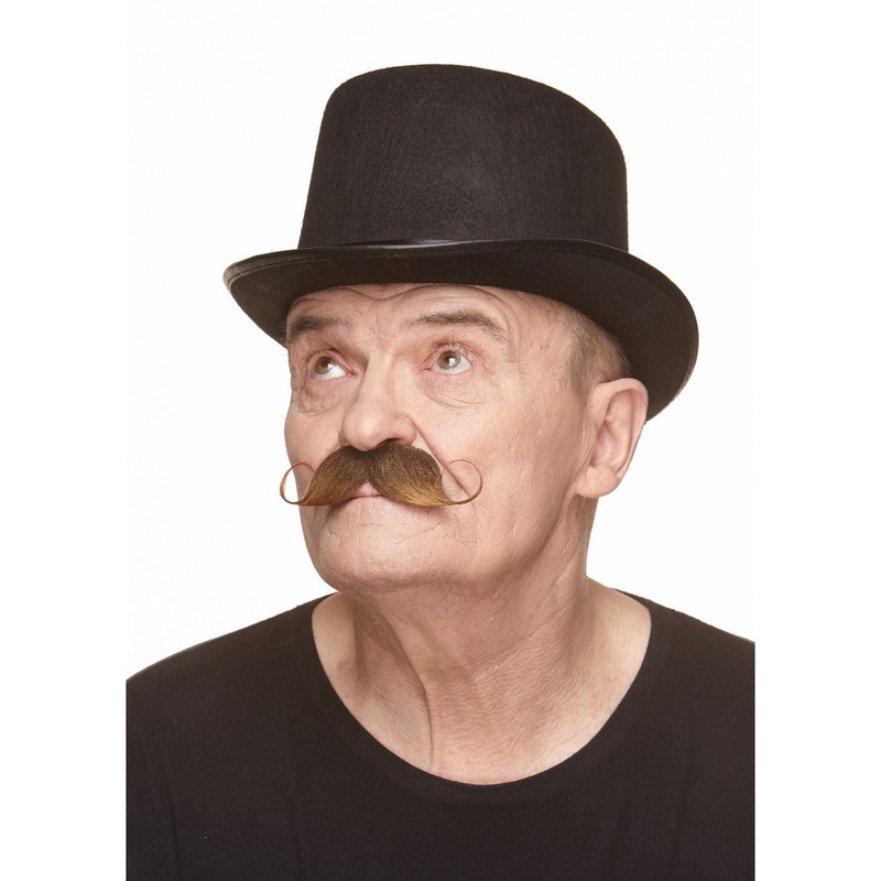 Curled Gentlemans Moustache Light Brown