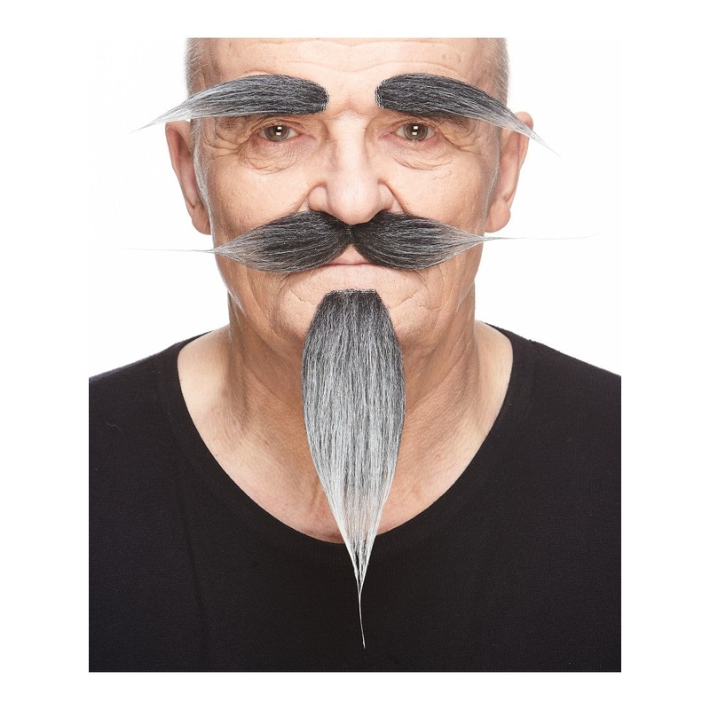 Devilish Beard/Moustache/Eyebrow Grey