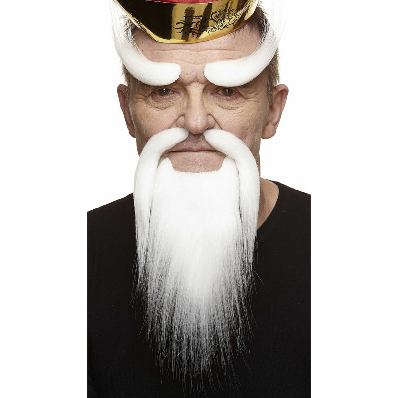 Long Beard and Wing Eyebrows White