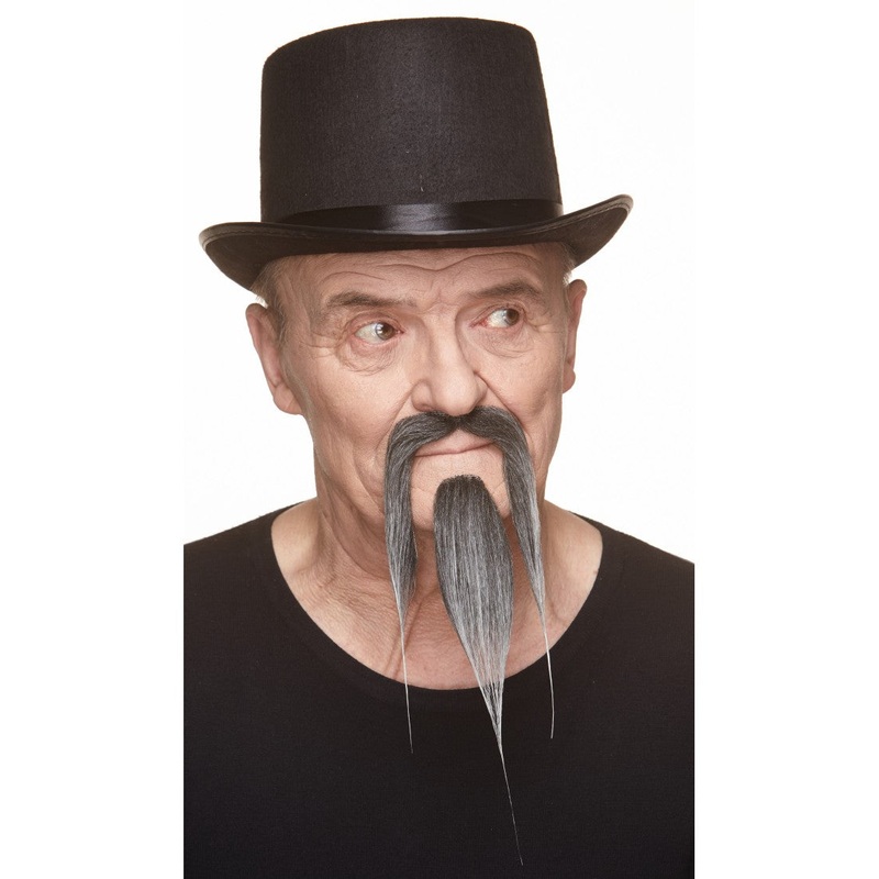 Long Moustache and Goatee White