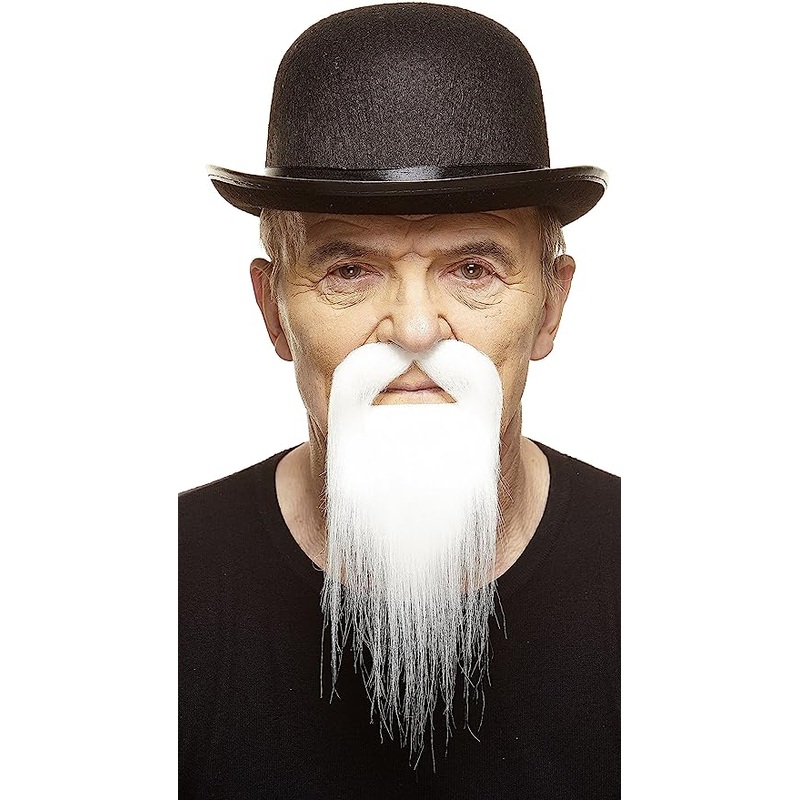 Moustache and Long Goatee White
