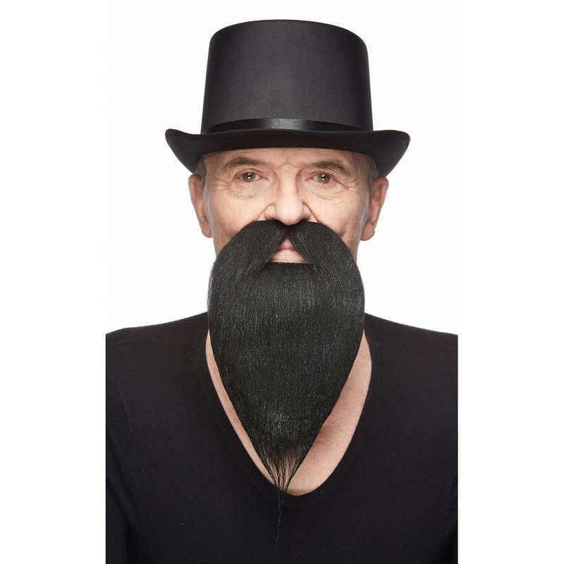 Philosopher Beard and Moustache Black