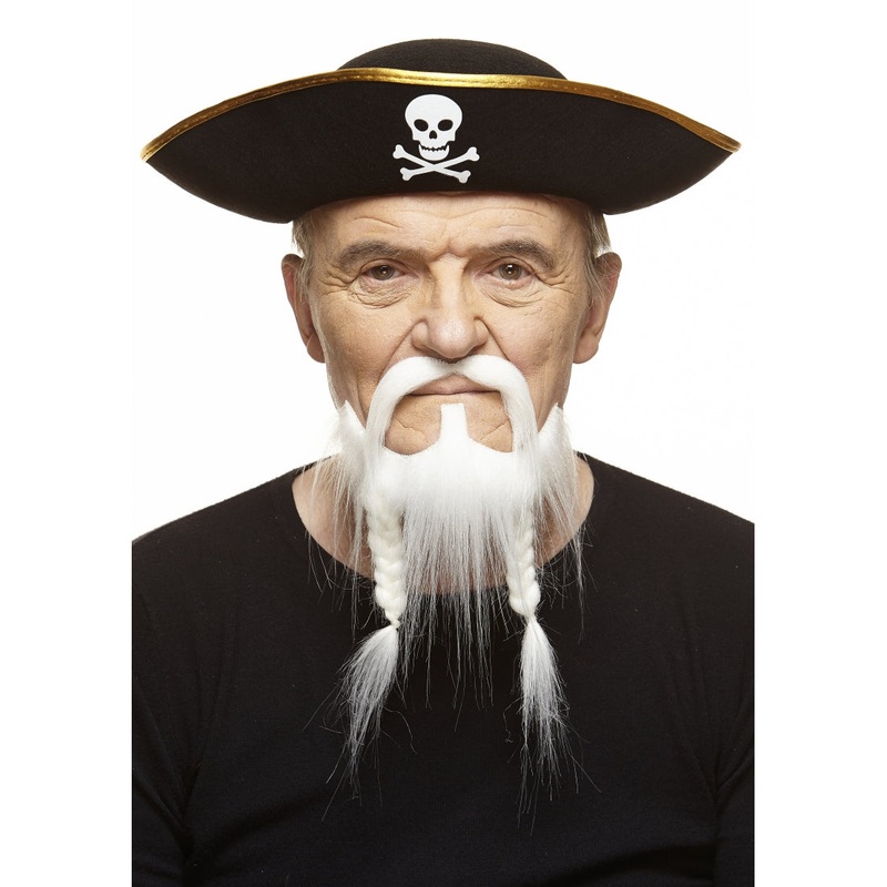 Pirate Beard and Moustache White