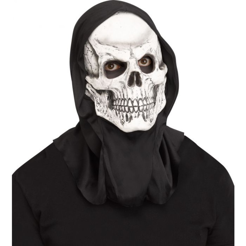 Grey Skull Mask With Hood