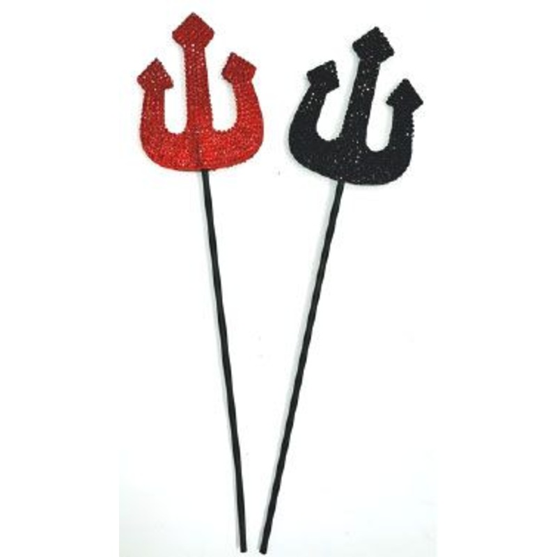 Rhinestone Mini Pitchfork|Black|Red
