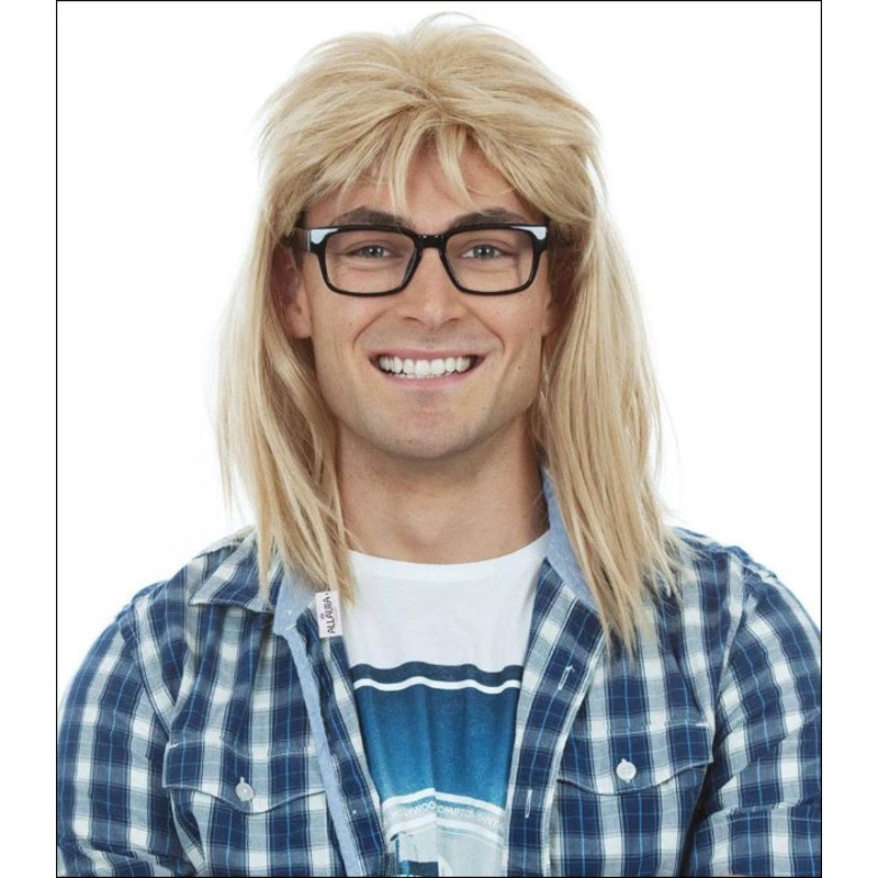 80’S Rocker Blonde Wig With Glasses