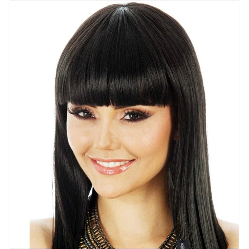 Long Black Bob With Bangs
