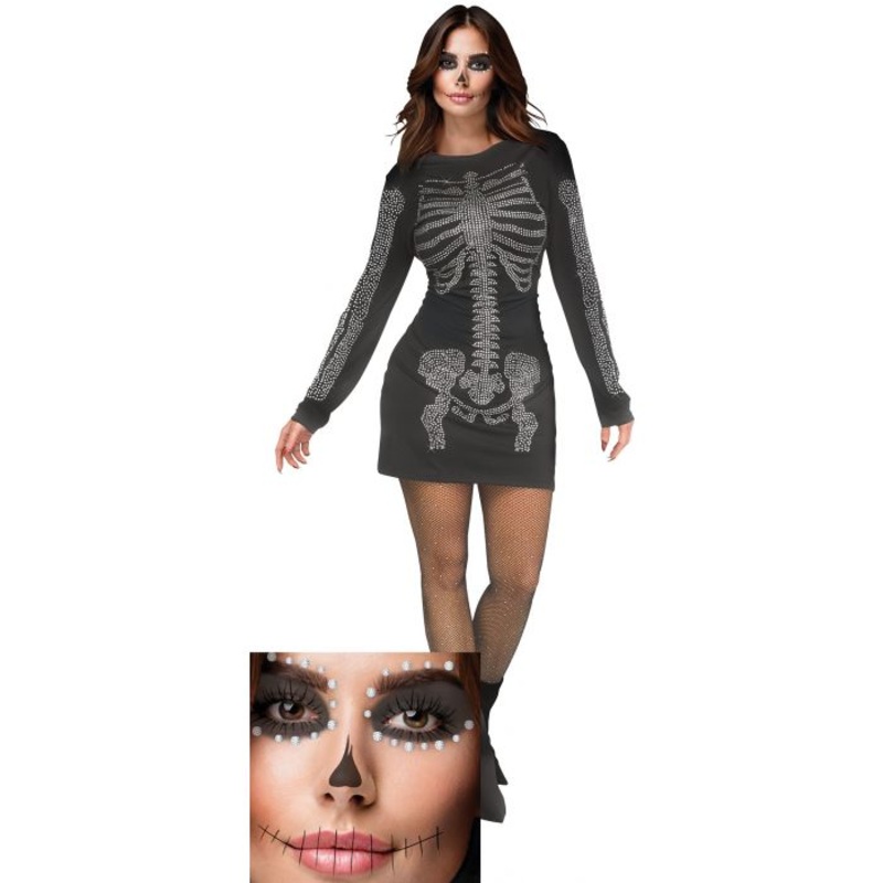 Rhinestone Skeleton Gal|S|M|L
