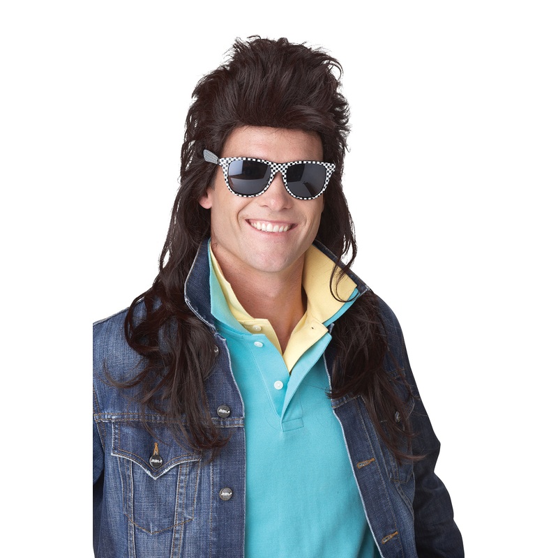 Brown Rock Mullet Wig