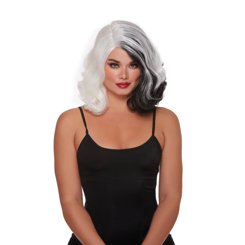 Black and White Split Hue Wig
