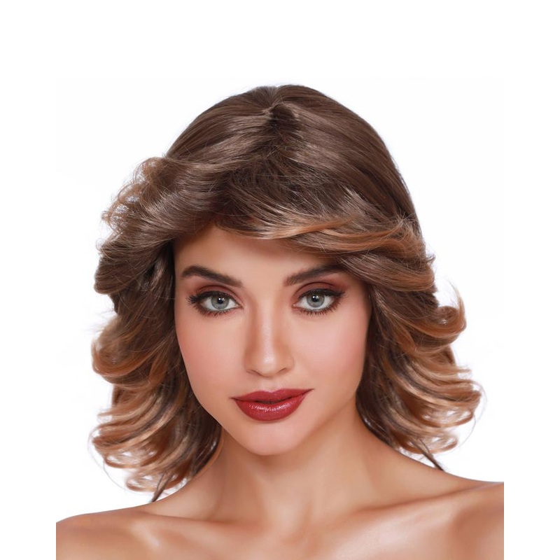 Brown/Blonde Disco Feather Wig