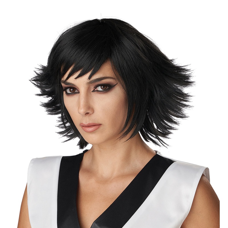 Black Feathered Cosplay Wig