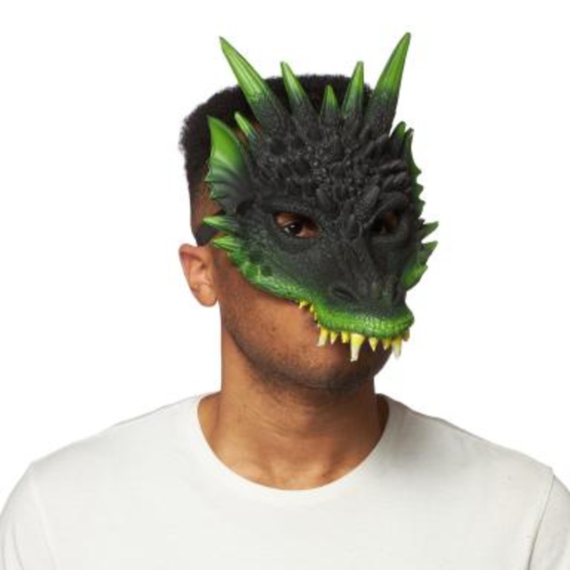 Supersoft Green and Black Dragon Mask