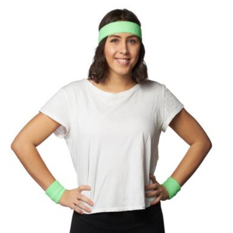 80’S Green Headband and Wristbands