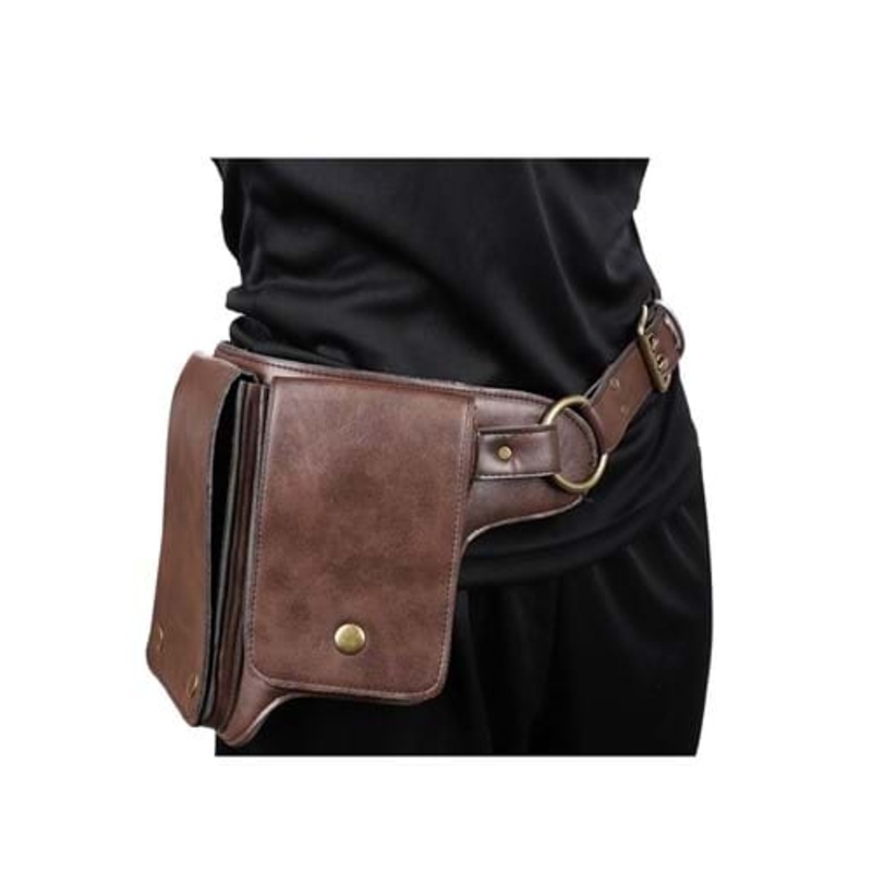 Leatherlike Belt With Pouches