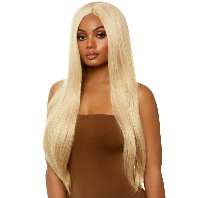 33 Long Straight Center Part Blonde Wig