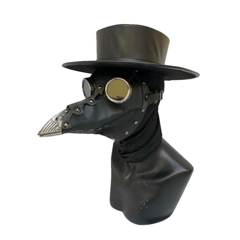 Black Plague Doctor Mask With Goggles