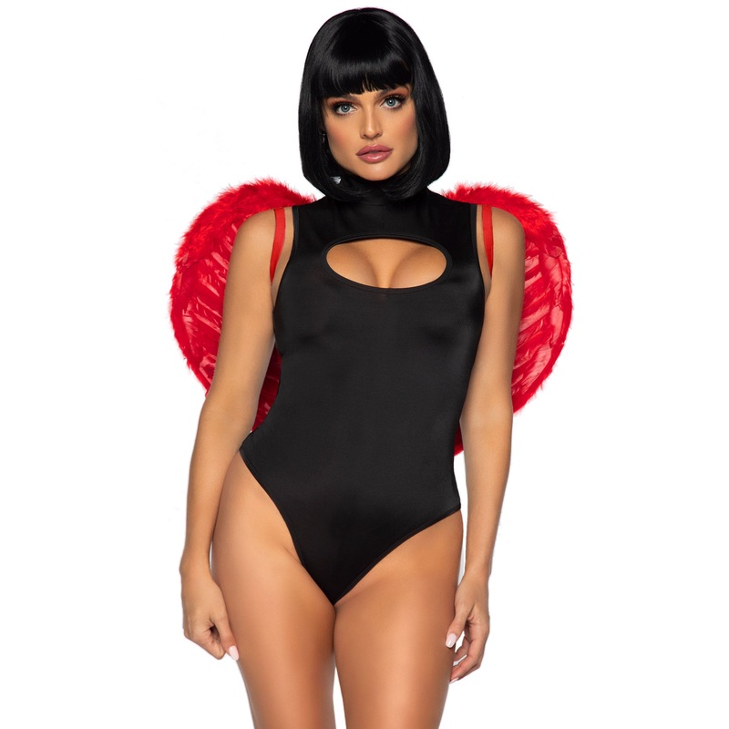 Marabou Trimmed Feather Wings Red