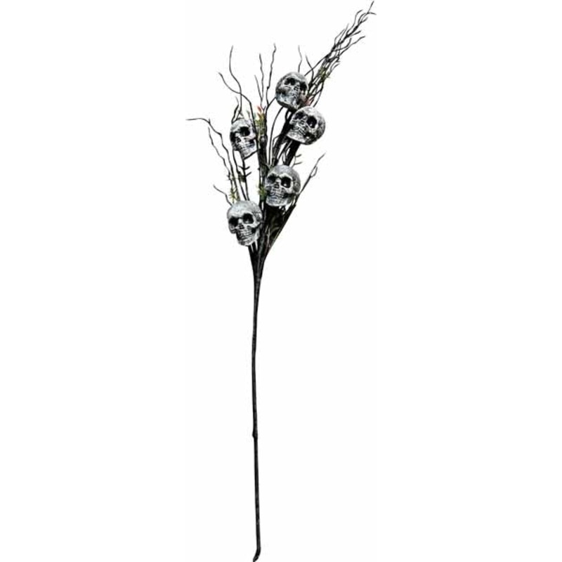 Black Branch With 5 Mini Skulls