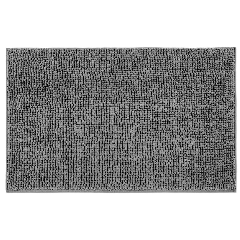 Chenille Bath Mat 100% Polyester/Back Latex – Charcoal 19x29in