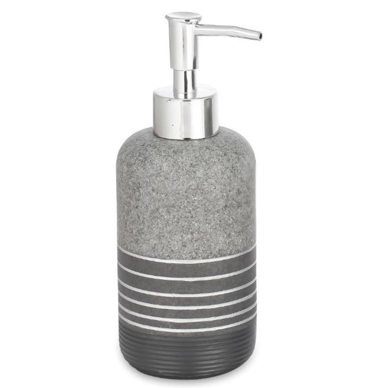 Grey Stone Effect Polyresin Soap Pump 7.5×2.75in