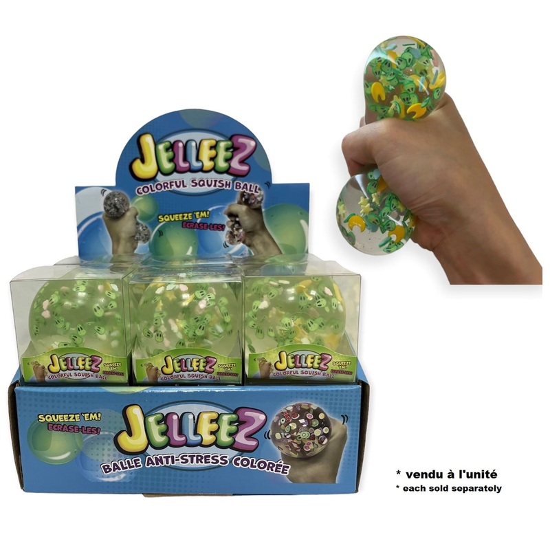 Jelleez Colorful Alien Stress Ball 2.5in dia.  Age 3+